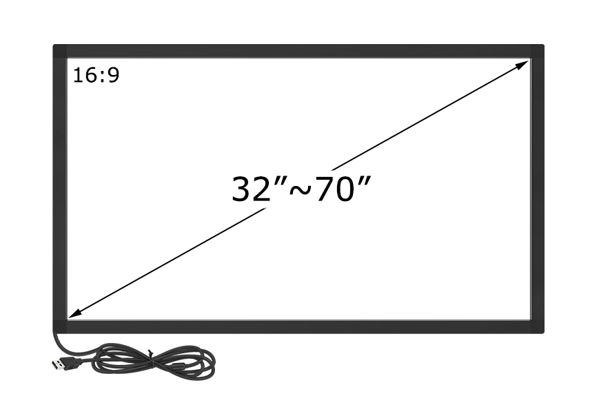 Cadre tactile infrarouge de 32 &agrave; 70 pouces (s&eacute;rie TF)